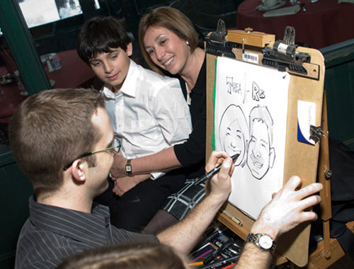 Caricatures at Jakobs Rockin Bar Mitzvah