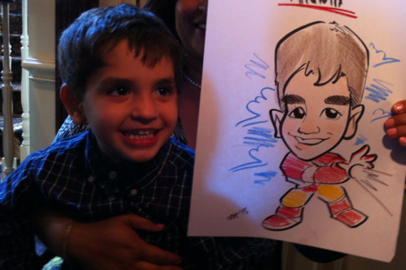 Caricature Sketch of Anthony at Ari's NJ Bar Mitzvah