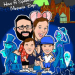 Gift Caricature of Disney's Haunted Mansion Ghost Hitchhikers by Bucks County Caricatures