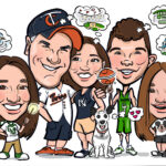 Family Christmas Card Caricature