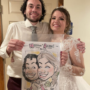 Bride and Groom Wedding Caricature Artist