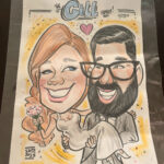 Bride and Groom Caricature Drawing